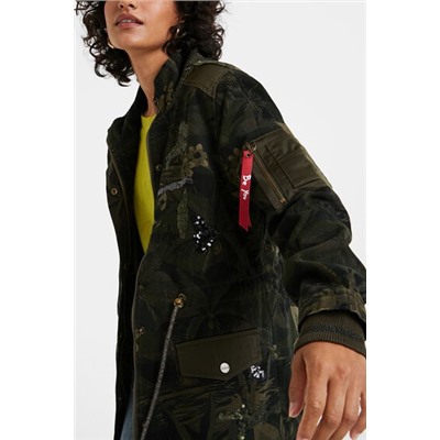 Parka militar estampado floral