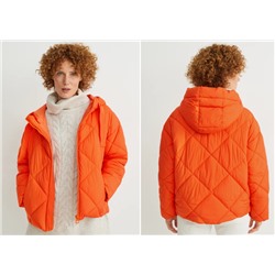 Quilted jacket with hood - recycled