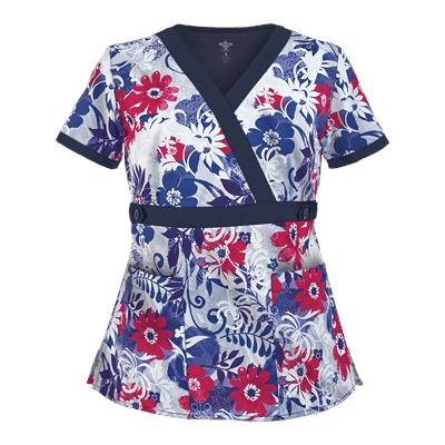 Med Couture Scrubs Floral Energy Print Top