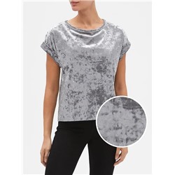 Velvet Short Sleeve Top