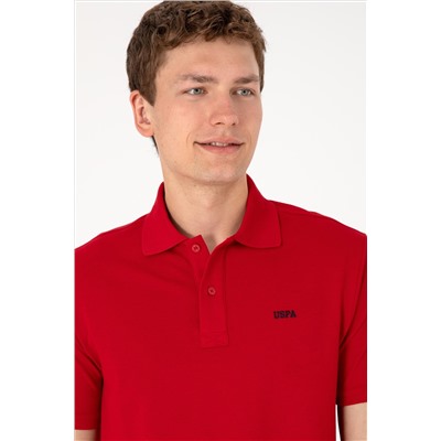 Erkek Regular Fit Polo Yaka Kırmızı Basic Tişört
