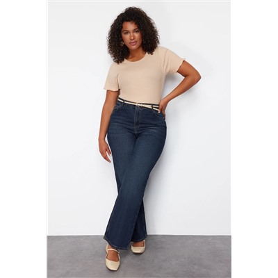 Trendyol Curve Lacivert Yüksek Bel Straight Fit  Jeans TBBSS24CJ00051
