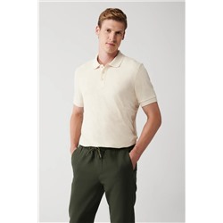 Avva, Erkek Bej %100 Pamuk 3 Düğmeli Polo Yaka T-shirt A31y1194
