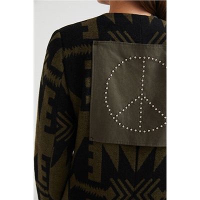 Blazer slim lana estampado