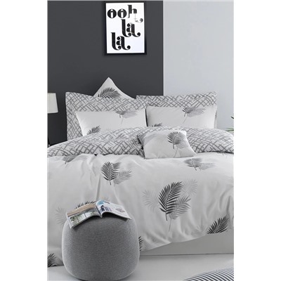 Ev & Ev Home Mature Nevresim Seti Çift Kişilik Palma Gri Ep-022536