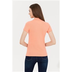 Kadın Somon Basic Polo Yaka Tişört