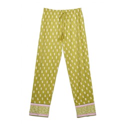 Pantalón largo 100% algodón flores