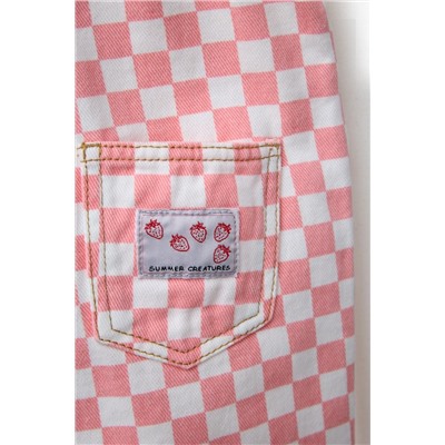 CHECKERBOARD TWILL LONG DUNGAREES