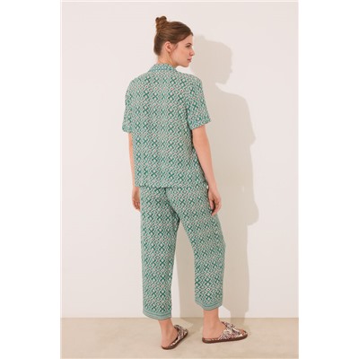 Pijama camisero Capri print geométrico