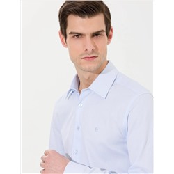 Açık Mavi Slim Fit Uzun Kollu Gömlek