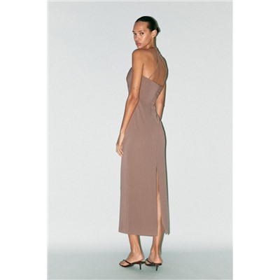 JEWEL COLLAR MIDI DRESS