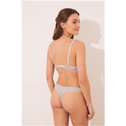 Tanga satén azul