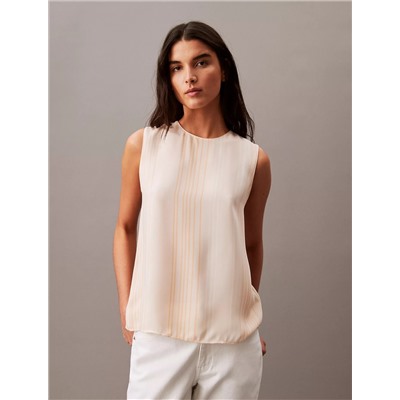 Flowing Sleeveless Printed Tank Top