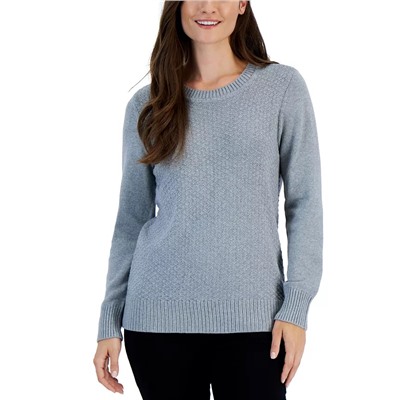 KAREN SCOTT Women's Cotton Zigzag Sweater, Created for Macy's