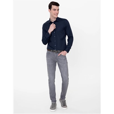 Lacivert Slim Fit Oxford Gömlek