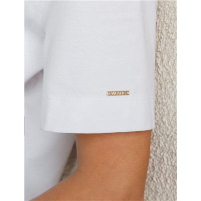 Свободная футболка с принтом из премиального хлопка с эастаном