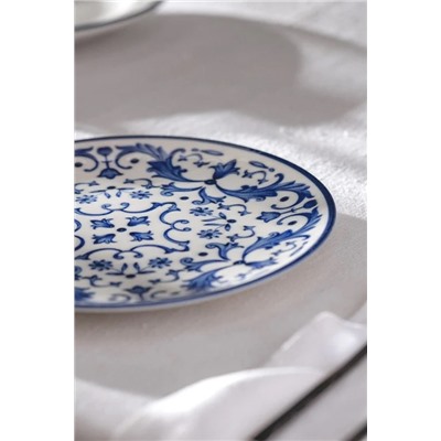 Reve Bleu Serenity Pasta Tabağı - 19 cm - Mavi/Beyaz