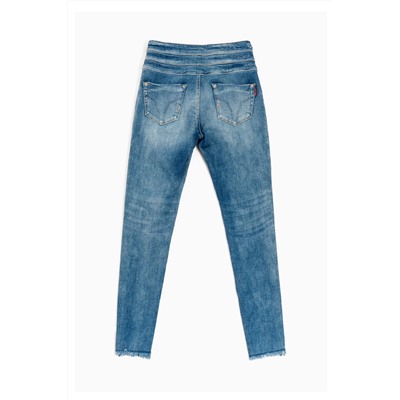 Vaquero skinny de tiro alto Azul