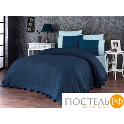 11308 КПБ DO&CO с Плед Вязаный 220х240 (50х70/4 шт) SUCCESS светло синий