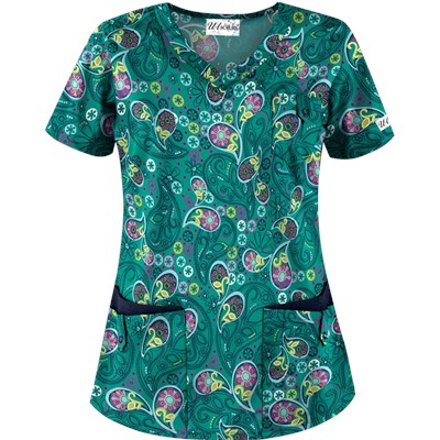 UA Pretty Persian Rain Forest Scrub Top
