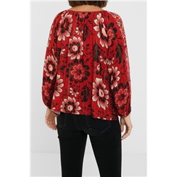 Blusa loose cuello barco flores