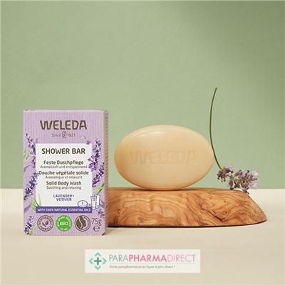 Weleda Shower Bar Douche Végétale Solide Lavender & Vétivier Bio 75g