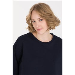 Kadın Lacivert Bisiklet Yaka Sweatshirt