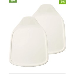 2er-Set: Pizzateller "Pizza Passion" in Weiß - (L)25 x (B)19 cm