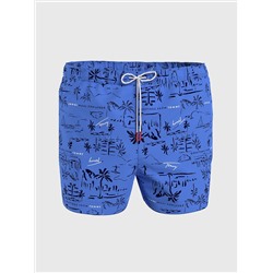 TOMMY JEANS SLIM FIT PALM PRINT 7" SWIM TRUNK