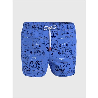 TOMMY JEANS SLIM FIT PALM PRINT 7" SWIM TRUNK