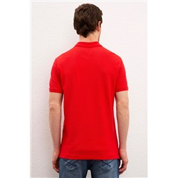 Erkek Kırmızı Basic Polo Yaka Tişört