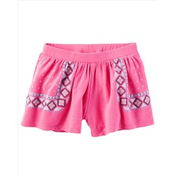 Puff-Print Culotte Shorts