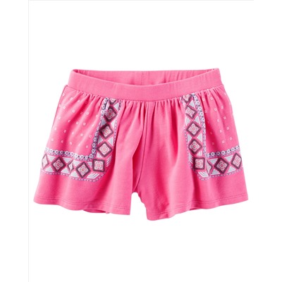 Puff-Print Culotte Shorts