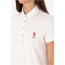 Kadın Ekru Polo Yaka Mini Boy Örme Elbise