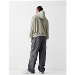 Faded-effect skater cargo trousers