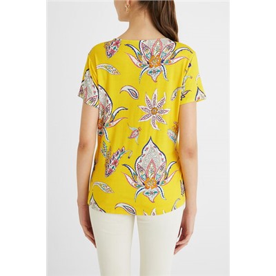 Camiseta paisley cuello pico