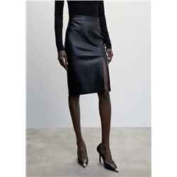 Falda lápiz efecto piel -  Mujer | MANGO OUTLET Melilla