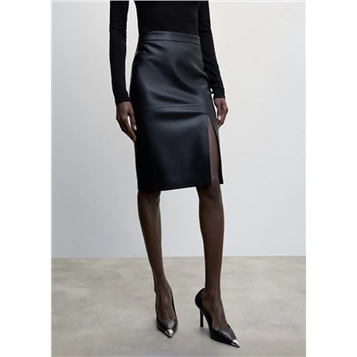 Falda lápiz efecto piel -  Mujer | MANGO OUTLET Melilla