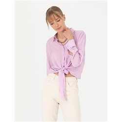Lila Regular Fit Uzun Kollu Gömlek