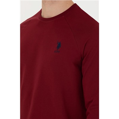 Erkek Bordo Basic Sweatshirt