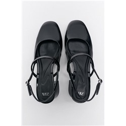 PATENT-FINISH BLOCK-HEEL SHOES