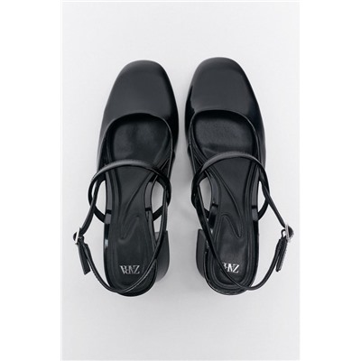 PATENT-FINISH BLOCK-HEEL SHOES