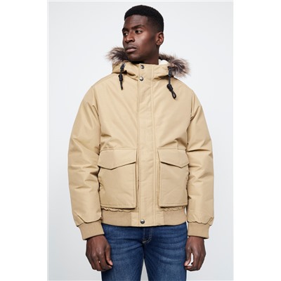 Parka con capucha Beige