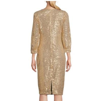 Kensie 3/4 Sleeve Sequin Sheath Dress