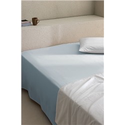 Manon King Size %100 Pamuk Ranforce Lastiksiz Çarşaf - Mavi
