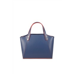 Bolso de piel Parl Azul marino y rojo