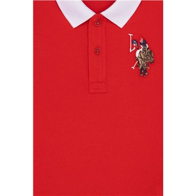 Erkek Çocuk Kırmızı Basic Polo Yaka T-Shirt