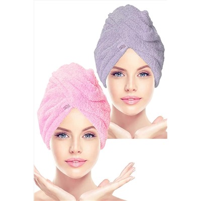 CHIZGY Mikrofiber Düğmeli Saç Havlusu Saç Bonesi Banyo Deniz Ve Havuz Sonrası Plaj Için 2'li Set 6230