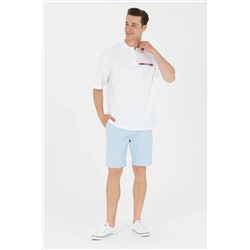 Erkek Beyaz Oversize Polo Yaka Tişört