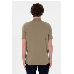 Erkek Regular Fit Polo Yaka Haki Basic Tişört